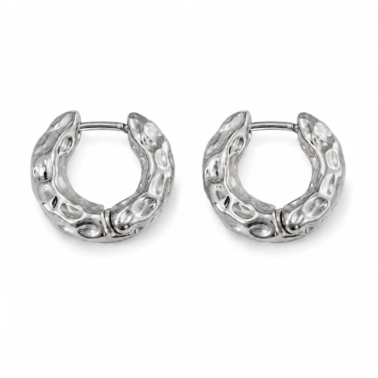 Luna Loop Silver Earrings