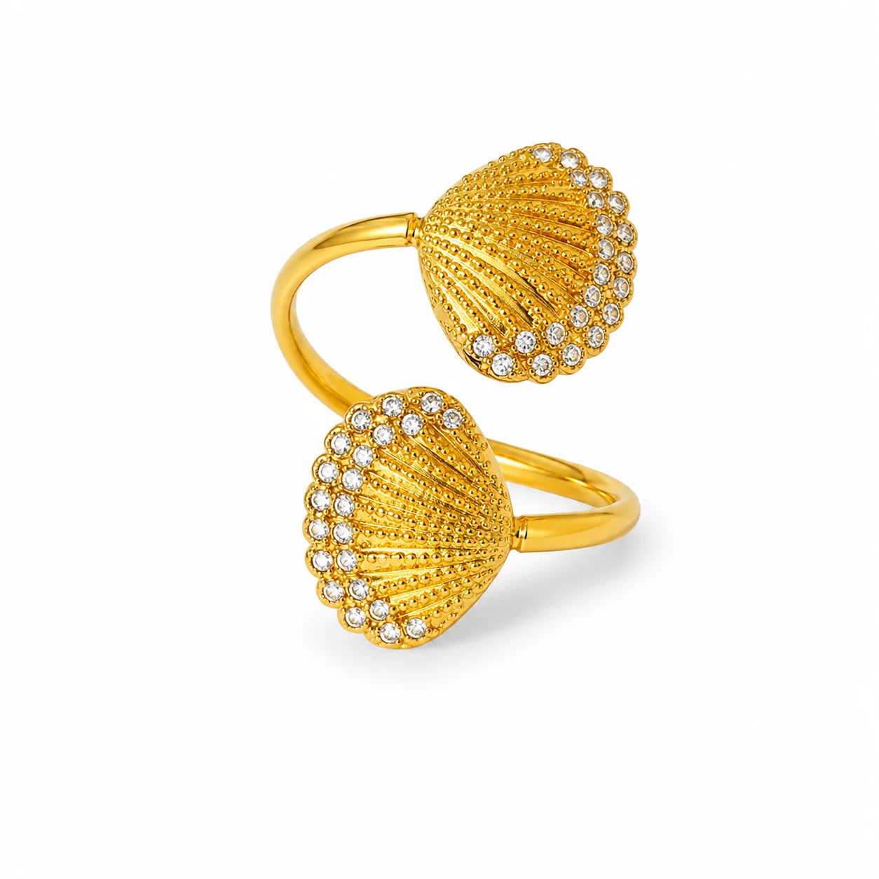 Seashell Kiss Gold Ring
