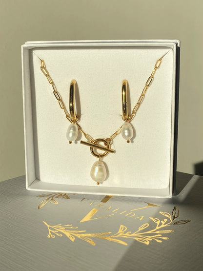 VARALIDA vergoldetes Schmuckset: filigrane goldene Kette und Ohrstecker im Geschenk-Etui – eleganter Damenschmuck online kaufen