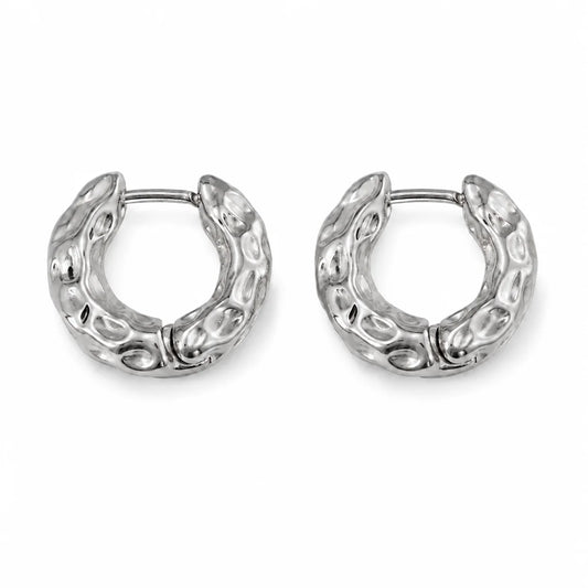 Luna Loop Silver Earrings