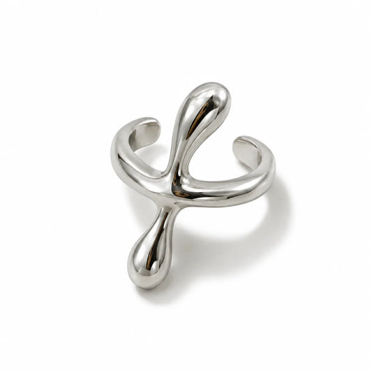 Silver Drop Ear Cuff