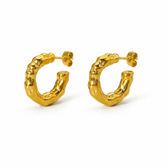 Twist Loop Gold Earrings