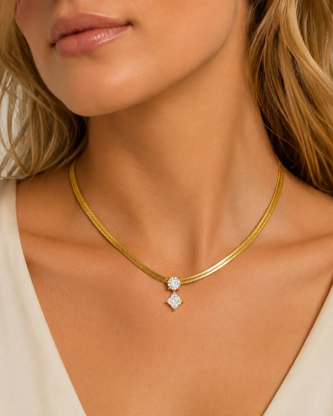Sleek Diamond Necklace